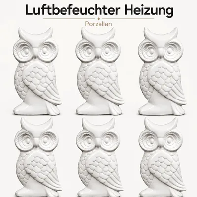 Produktbild von 6 Luftbefeuchter Heizung Eule Keramik Heizkörper Verdunster Raumbefeuchter Deko