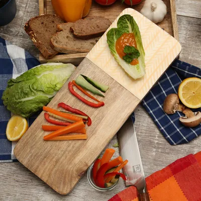 Holztablett - Serviertablett - Dekotablett - rechteckig - Mangoholz - L: 40cm B: 15cm - natur