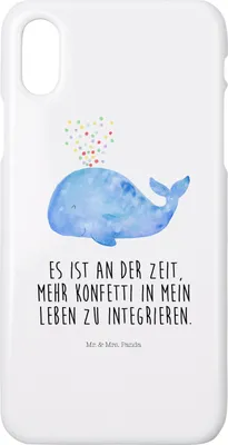 Produktbild von Mr. & Mrs. Panda Iphone 10 Handyhülle Wal Konfetti - Weiß - Geschenk, Meer, Diät, Trennung, Abnehmen, Handy, Hülle, Geburtstag, Motivation, X, Cover