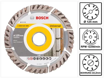 Immagine prodotto di Bosch 2608615059 Bosch Diamanttrennscheibe 125x22,23 Stnd. Universal Speed
