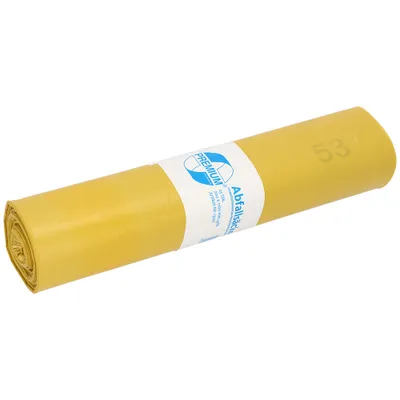 Produktbild von Deiss PREMIUM Müllsäcke gelb, Typ 60, 120 Liter, 700 x 1100 mm, 25 Säcke