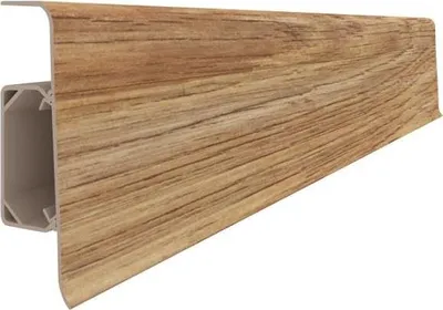 Zdjęcie produktu dla Listwa przypodłogowa VILO PVC Esquero – wodoodporna z kanałem kablowym – 250 cm x 6,6 cm – odporna na uderzenia listwa przypodłogowa z tworzywa sztucznego do laminatu, winylu i płytek