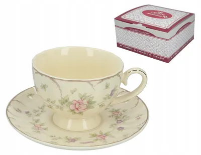 Obrázek produktu pro Hanipol Šálek s podšálkem porcelán 220 ml květiny