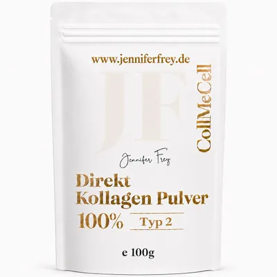 Produktbild von CollMeCell Kollagen Typ 2 Pulver 100 g, Reines Kollagenhydrolysat 100 % reines Kollagen Typ 2 Hydrolysat ohne Zusatzstoffe,  Germany, KI-generiertes Bild