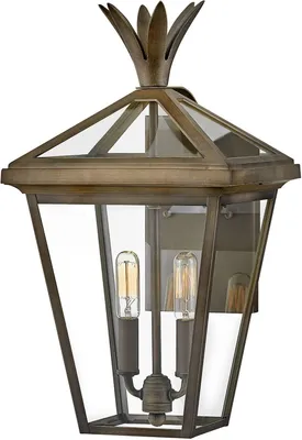 Produktbild von Außenwandlampe Glas Aluminium E14 IP44 in Bronze Antik 2-flammig Vintage Design