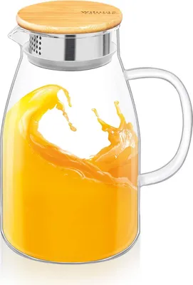 Produktbild von Wilmax Karaffe 1,9 Liter mit Bambusdeckel WL-888216/A