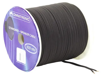 Productafbeelding van Luidsprekerkabel, plat, 2x1,5mm², zwart, 100 meter