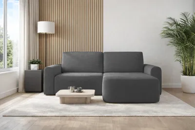 Produktbild von AX LIVING Sofa 250cm breit mit Schlaffunktion Otterton in Dunkelgrau R