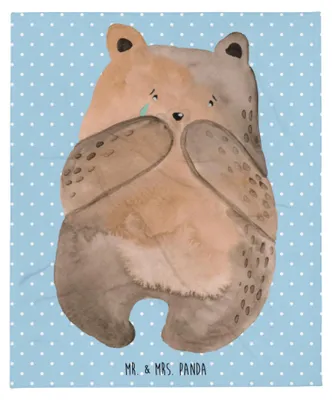 Produktbild von Mr. & Mrs. Panda Wohndecke Bär Verlust - Blau Pastell - Geschenk, Teddy, Tagesdecke, Decke, Bettdecke, Plaid, Kuscheldecke, Bettüberwurf