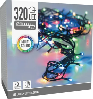 Obrázek produktu pro Kerstverlichting | Lichtsnoer | 320 LED | 24m | Multicolour | Timer | Světelné funkce