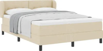 Produktbild von Boxspringbett mit Matratze Creme 140 x 190 cm Stoff