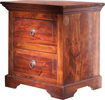 Image de MASSIVMOEBEL24 | Petite commode 52x40 Acacia laqué Nougat OXFORD #905