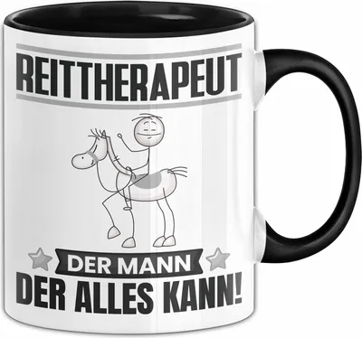 Produktbild von Reittherapeut Tasse Geschenk für Reittherapeut Der Mann Der Alles Kann Geschenkidee zum Geburtstag (Schwarz)