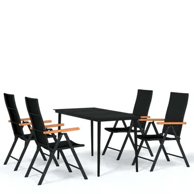 Produktbild von vidaXL 5-tlg. Garten-Essgruppe Schwarz