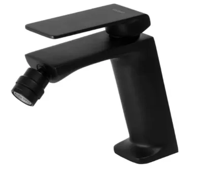 Immagine prodotto di TRINO - Rubinetto per bidet, 14,5 cm, nero, miscelatore monocomando con erogatore mobile, aeratore, cartuccia in Vetroceramica, installazione a pavimento