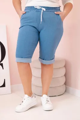 Produktbild von Kesi Shorts aus Leinen für Frauen Varno azurblau 5XL