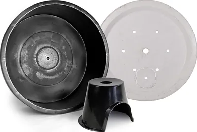 Produktbild von CLGarden 150 Liter Schwerlastbecken Set ø 90cm für Gartenbrunnen mit GFK Abdeckung 2 Tonnen Schwerlaststütze Springbrunnen Becken
