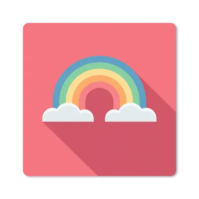 Produktbild von MuchoWow® Mauspad Mousepad Childrens Illustration Regenbogen mit Wolken auf rosa Hintergrund 20x20 cm - Mousepads - Maus Mat - Pad - Mausunterlage - Desk Mat - Bureauartikeln