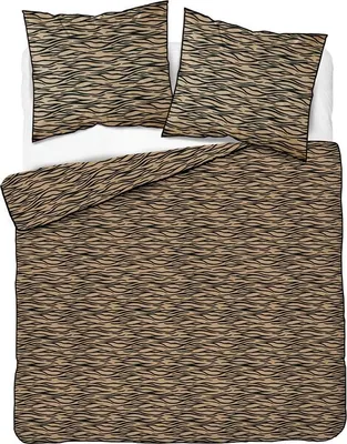 Obrázek produktu pro Perkalové ložní prádlo s elegantním lemem 160x200 5591a Hnědá, tygr