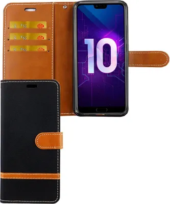 Produktbild von Huawei Honor 10 Handy Hülle Schutz-Tasche Case Cover Kartenfach Etuis Schwarz