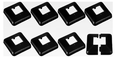 Produktbild von Pfostenverkleidung, 8 Stück 40x40mm/1.6"x1.6" Kunststoff-Spalt-Stil Pfostenbasisabdeckung für Zaun und Treppengeländer, 100x100mm/4"x4" (Gesamtgröße)