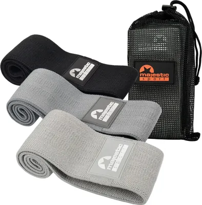 Produktbild von MAJESTIC SPORT Booty Band Set, 3X Stärken & Längen, 3X Designs, Inkl. Tragebeutel, Hip Bands, Resistance Bands Set, Fitnessbänder Set, Sportbänder.
