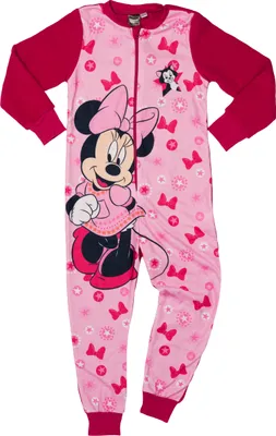 Produktbild von Disney Minnie Mouse Jumpsuit für Mädchen Overall Pyjama Schlafanzug Kinder Rosa 110-116