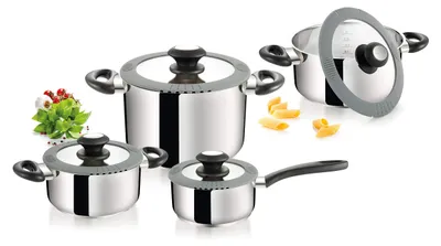 Kochgeschirr-Set 8-teilig Smartcover Edelstahl mit Deckeln