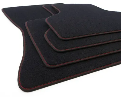 Immagine prodotto di Tappetini Premium BMW X5 F15 (dal 2013) Tappetini originali di  per auto 4 pezzi in velluto nero, cuciture decorative rosse