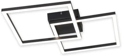 Produktbild von ZMH LED Deckenleuchte Schlafzimmer 24W Schwarz Wohnzimmerlampe 4000K Neutralweiß Küchenlampe Deckenlampe Eckig Deckenleuchten für Küche Flur