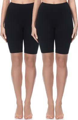 Produktbild von Merry Style Damen Kurze Leggings aus Baumwolle 2 Pack MS10-200 (Schwarz/Schwarz(2Pack), M)