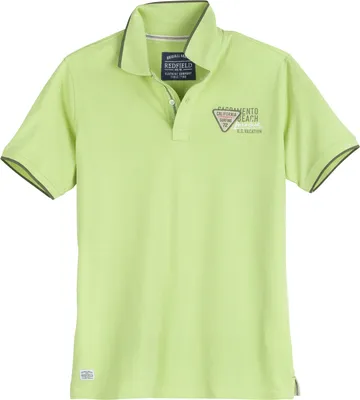 Produktbild von Redfield Übergrößen Poloshirt Brustprint lime