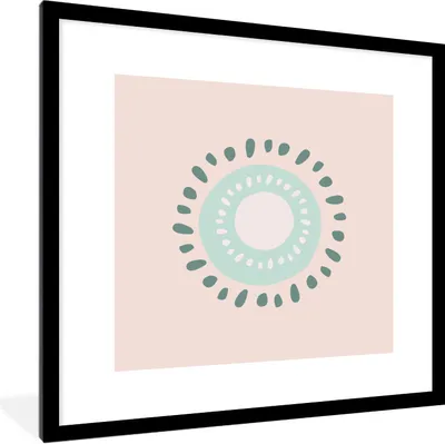 Produktbild von MuchoWow® Gerahmtes Poster Sommer - Kiwi - Rosa 40x40 cm - Poster mit Schwarzem Bilderrahmen Wandposter Rahmen Foto Bilder - Poster - Plakat im Rahmen