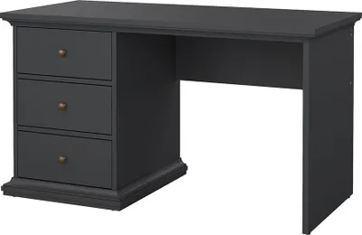Produktbild von Venedig Schreibtisch 3 Schubladen matt grau.