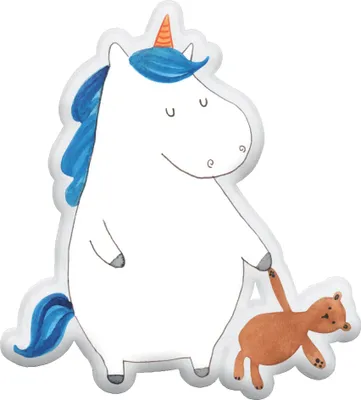 Produktbild von Mr. & Mrs. Panda Dekokissen Einhorn Teddy 55 cm - Weiß - Geschenk, Plüschtier, Bett, Kuscheltier Kissen, Kuschelkissen, Freundin, Unicorn, Einhörner, Träumen, Stofftier