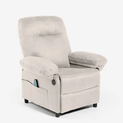 Image de Table de massage USB Fauteuil de relaxation avec repose-pieds Noemi - Gris