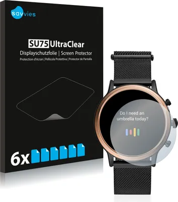 Produktbild von 6x Für Fossil Julianna HR (5.Gen) Schutzfolie Savvies Displayschutz Display Schutz Folie Klar Transparent
