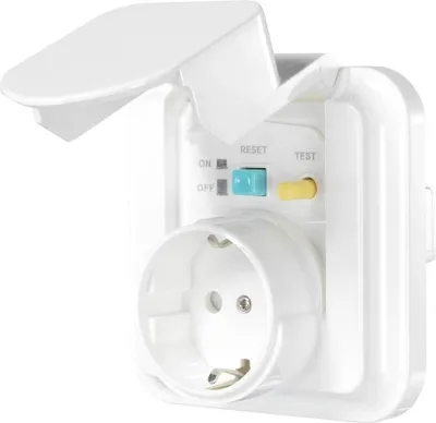 Produktbild von Sygonix SY-5775152 1fach Unterputz-Fehlerstrom-Sicherheitssteckdose erhöhter Berührungsschutz IP44 Weiß