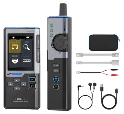 Zdjęcie produktu dla Wielofunkcyjny tester kabli sieciowych z złączami RJ45 i RJ11, z funkcją wykrywania zasilania PoE