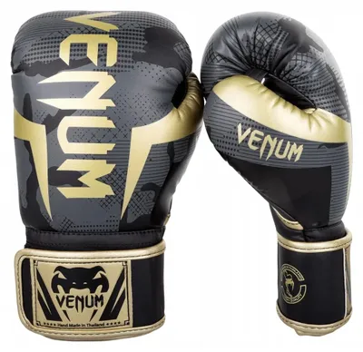 Produktbild von Venum Elite Boxhandschuhe 8oz Schwarz/Gold