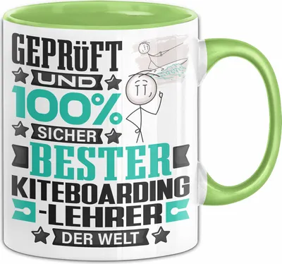 Produktbild von Kiteboarding-Lehrer Geschenk Lustiger Spruch für Kiteboarding-Lehrer Geschenkidee Bester Kiteboarding-Lehrer Der Welt (Grün)