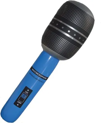 Zdjęcie produktu dla Nadmuchiwany mikrofon niebieski - Rocker - Disco - 75 cm