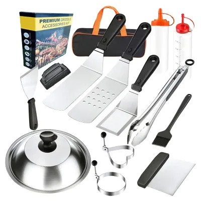 Produktbild von 14-teiliges Grillset aus Edelstahl für den Außenbereich