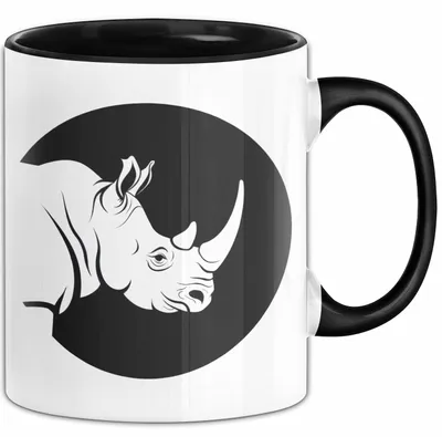 Produktbild von Nashorn Tasse Geschenk Lustige Geschenkidee Spruch (Schwarz)