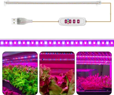 Produktbild von 1 Stäbe Pflanzenlichtstreifen für Zimmerpflanzen Pflanzenlampe LED Pflanzenlicht Vollspektrum mit Ein-/Aus-Timer 5 Helligkeiten Wachstumslampenleisten 50cm