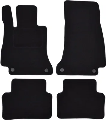 Image de Tapis De Sol Noir Velours Pour Mercedes GLE Class W213 2016-2023, Ajustement précis, Base Antidérapante, Renforcée dans la Zone de la Pédale