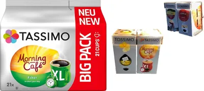 Produktbild von Tassimo-Kapselaufbewahrung Tassimo Kapselhalter Kapseln Aufbewahrung Wandhalter Hängeschrank Befestigung ausbaubar mit weiteren Modulen plus 1 Packung Tassimo Kapseln Morning Café Filter XL,