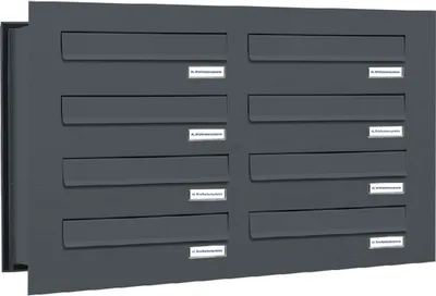 Produktbild von 8er Briefkastenanlage für Mauerdurchwurf RAL 7016 Anthrazit