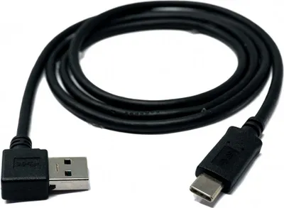 Produktbild von SYSTEM-S USB 3.1 Kabel 1 m Typ C Stecker zu 3.0 Typ A Stecker Winkel (links) in Schwarz