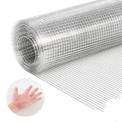 Productafbeelding van VEVOR fijnmazig draadgaas, 0,4x6 meter, gaasdraad met een diameter van 0,5 mm, mazen van 6,3x6,3 mm, verzinkt, rol draadgaas, geschikt voor volières, konijnen, kippen, hazen en andere gevogelkooien